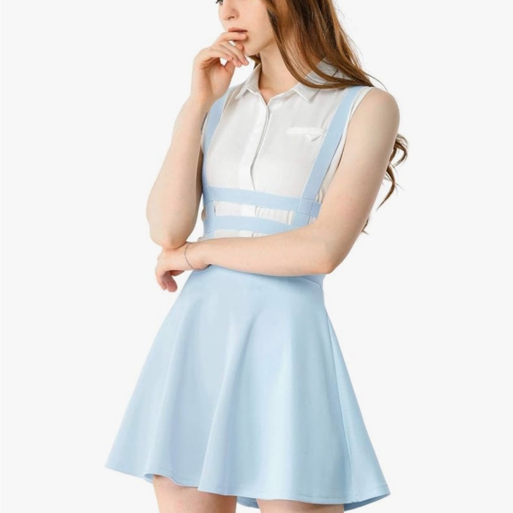 Light Blue Overall Dress Skirt